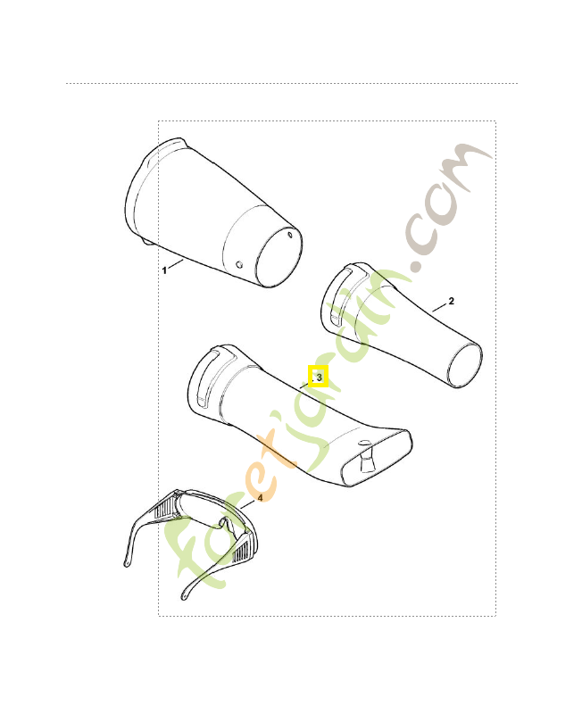 Buse coudée plate 4606-701-8301. Pièce de rechange Sithl / Vicking