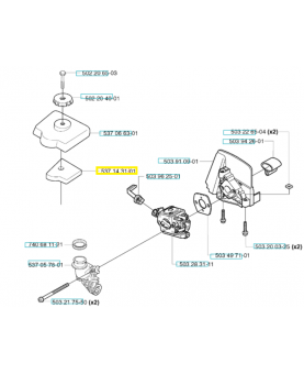 Filtre a air 537143101 . Pièce de rechange Husqvarna