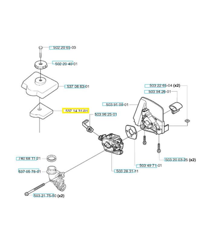 Filtre a air 537143101 . Pièce de rechange Husqvarna
