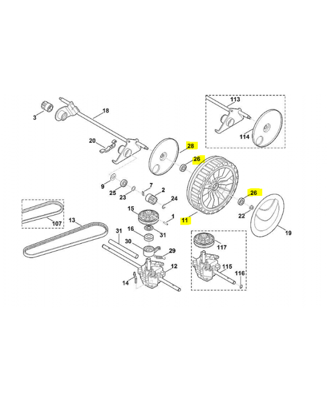 Roue complete d.230mm