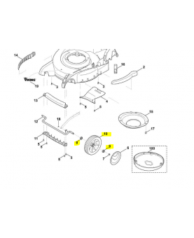 Roue avant complète 200 mm 6364-700-0400. Pièce détachée Stihl / Vicking