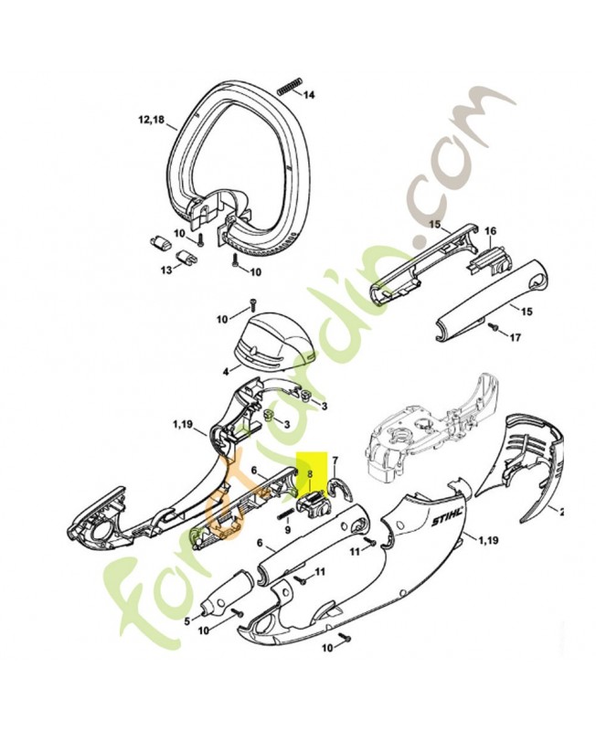 Coulisseau 4812-792-7001 . Pièce de rechange Sithl 