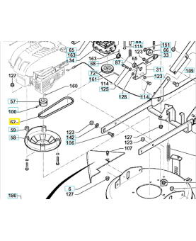 Courroie d'entrainement 519653429. Pièce de rechange Husqvarna