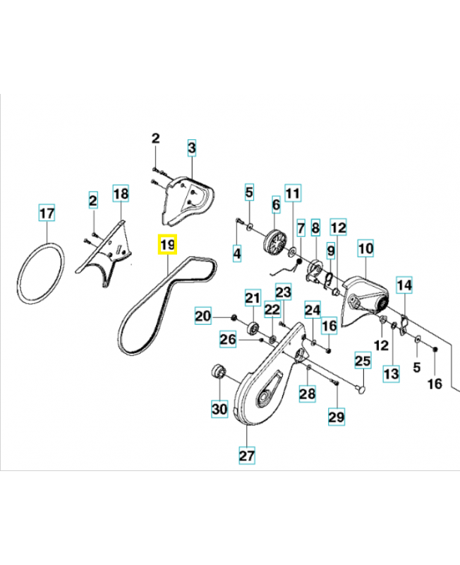 Courroie husqvarna 589571001 . Pièce détachée Husqvarna