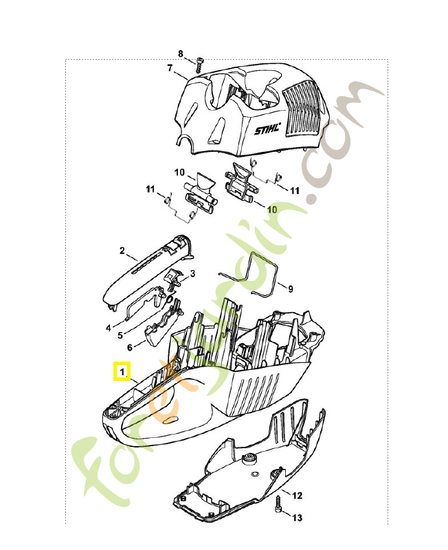 Carter de poignée 4851-791-1002. Pièce de rechange Sithl / Vicking