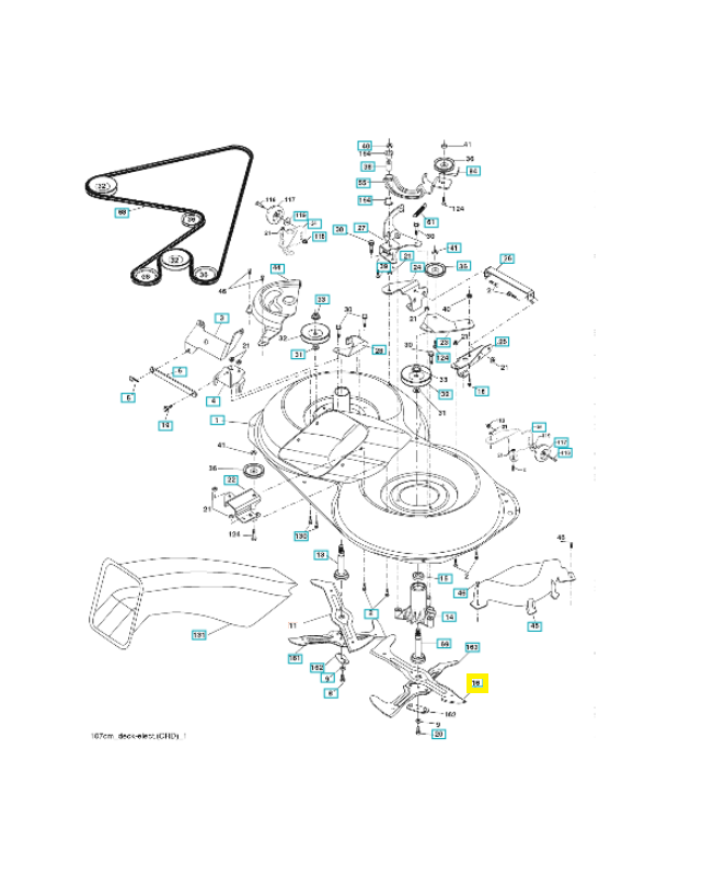 Lame droite 532180584. Pièce de rechange Husqvarna