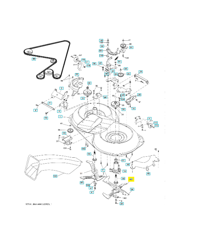 Lame droite inférieure 532180425. Pièce de rechange Husqvarna