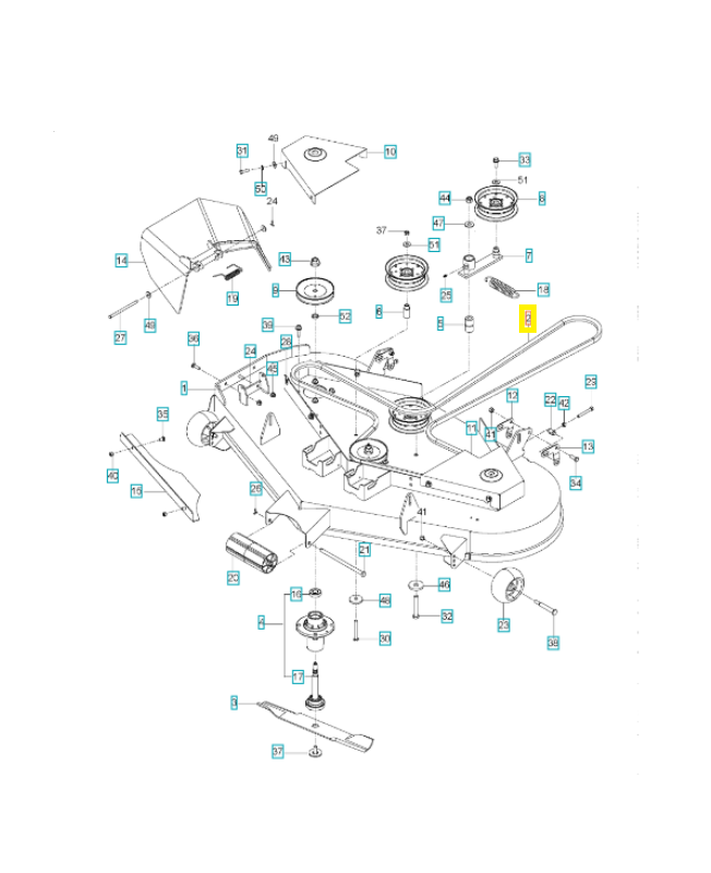 Courroie de coupe 539107095. Pièce de rechange Husqvarna 