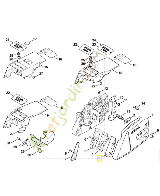 Pièce de protection 1125-656-1501. Pièce détachée Stihl / Vicking