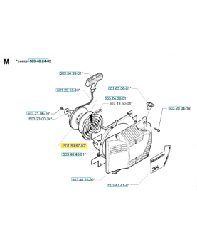 Poulie de demarreur 501896702. Pièce de rechange Husqvarna