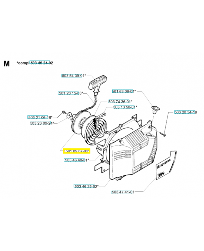 Poulie de demarreur 501896702. Pièce de rechange Husqvarna