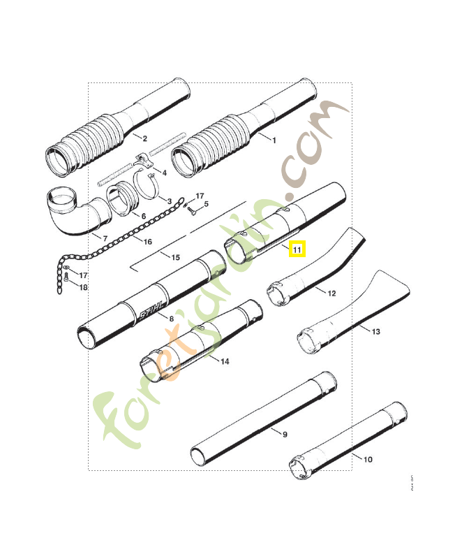 Buse diam 80 mm 4203-708-6306. Pièce de rechange Sithl / Vicking