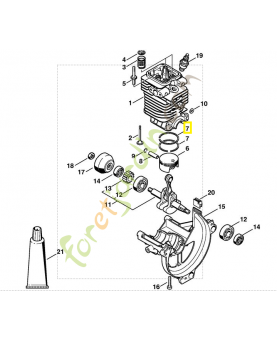 Segment piston d.43x1,2 référence 4180-034-3001