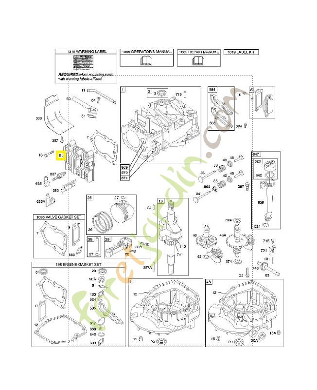 691160 Culasse 0003-000-0725 Culasse briggstratton