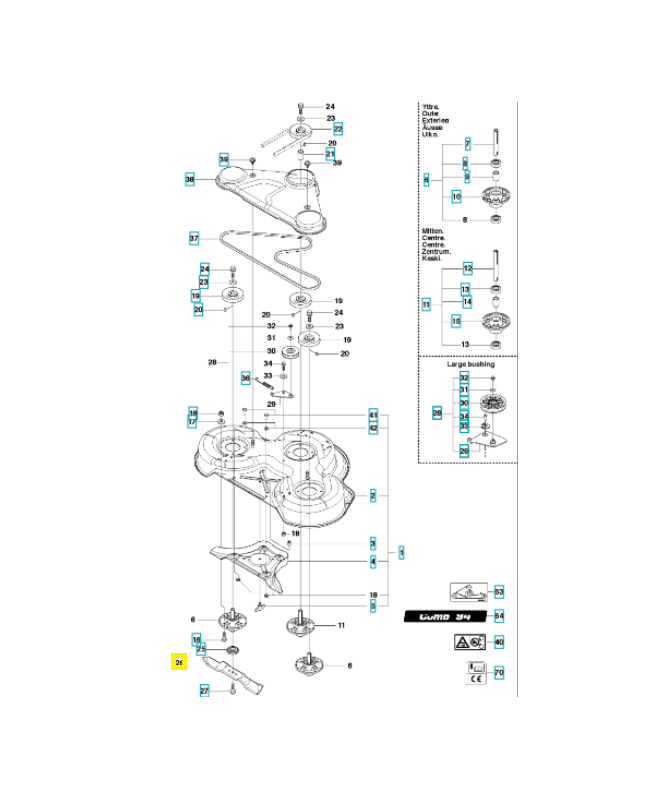 Lame standard 579652510 husqvarna place référence 579652501 ; 544307101 ; 544307201 ; 505544501 ; 544067701