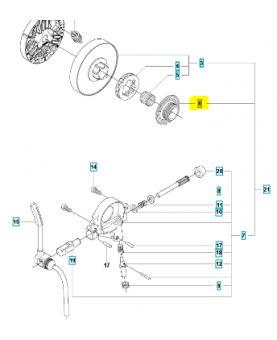 Roue à vis sans fin Husqvarna ref. 577601101