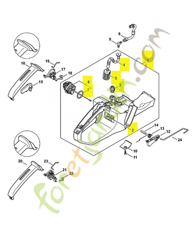 Carter de réservoir 1140-350-0825. Pièce détachée Stihl 