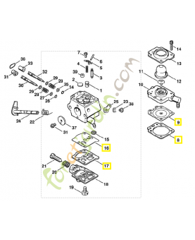 Jeu de pièces du carburateur 4133-007-1060. Pièce de rechange Sithl