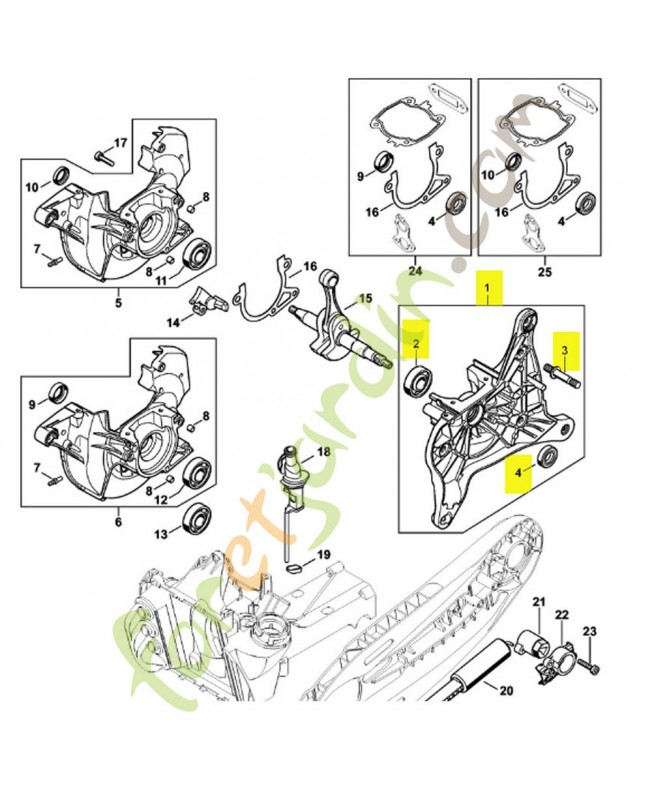 Demi-carter de vilebrequin