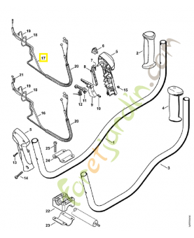 Cable de commande des gaz 4144-182-3200. Pièce de rechange Sithl / Vicking