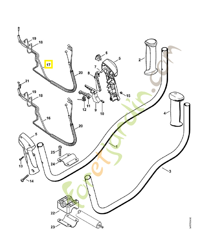 Cable de commande des gaz 4144-182-3200. Pièce de rechange Sithl / Vicking Cable de commande des gaz 4144-182-3200. Pièce de rechange Sithl / Vicking