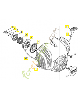 Carter ventilateur avec lanceur 4241-080-2107. Pièce de rechange Sithl