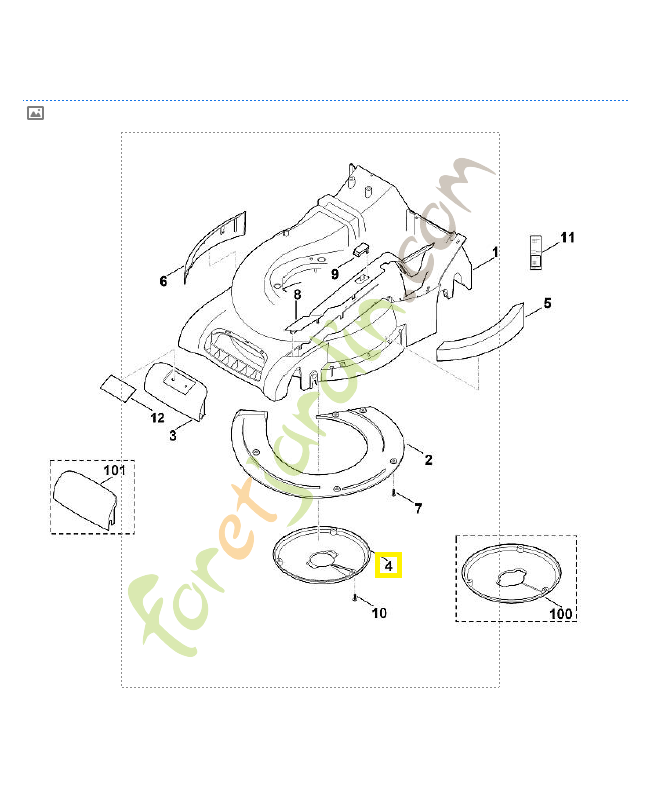 Capot 6340-706-0716. Pièce de rechange Sithl 