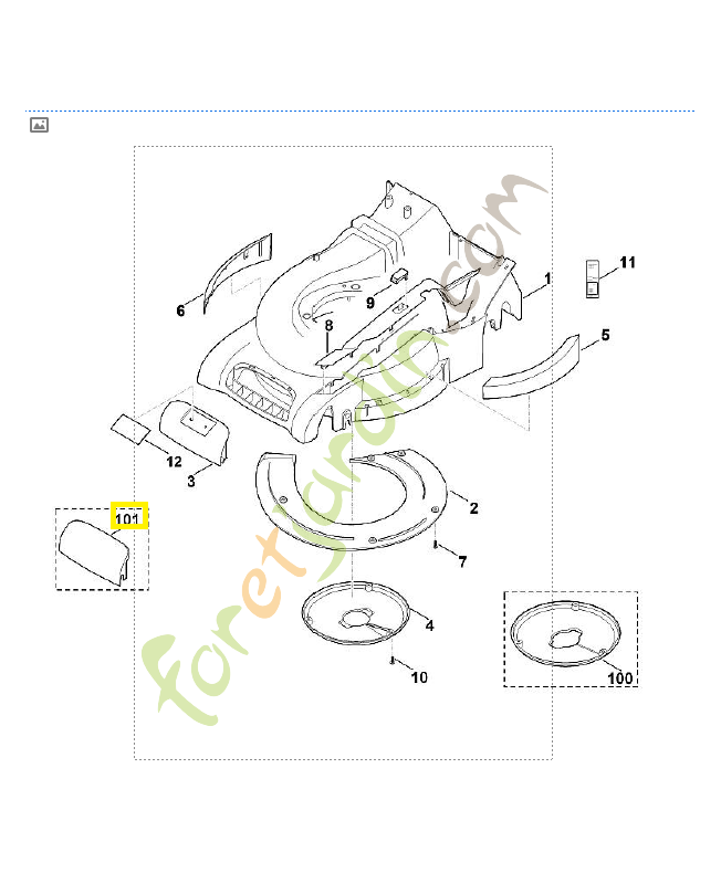 Recouvrement stihl ref. 6340-701-3610