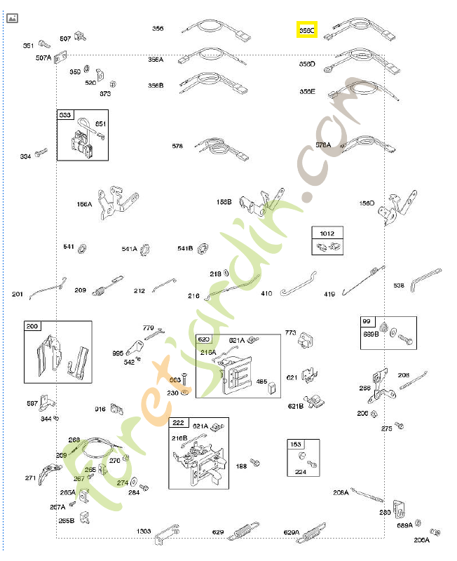 691409 Fil d arrêt 0003-000-0821. Pièce de rechange pour moteur thermique Briggs et Straton