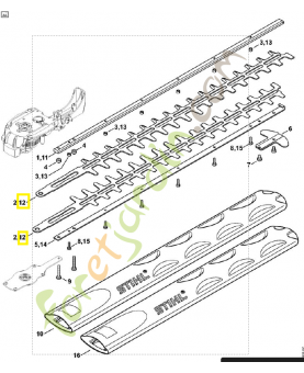 Jeu de couteaux hse 71/600mm Jeu de couteaux . Pièce de rechange Sithl / Vicking