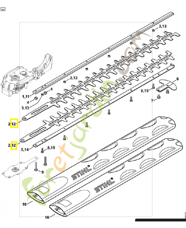 Jeu de couteaux hse 71/600mm Jeu de couteaux . Pièce de rechange Sithl / Vicking