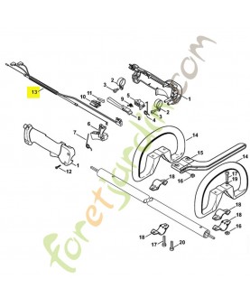 Cable cde gaz complet référence 4137-180-1107