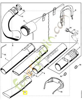 Buse plate coudée 4241-708-6302. Pièce de rechange Sithl / Vicking
