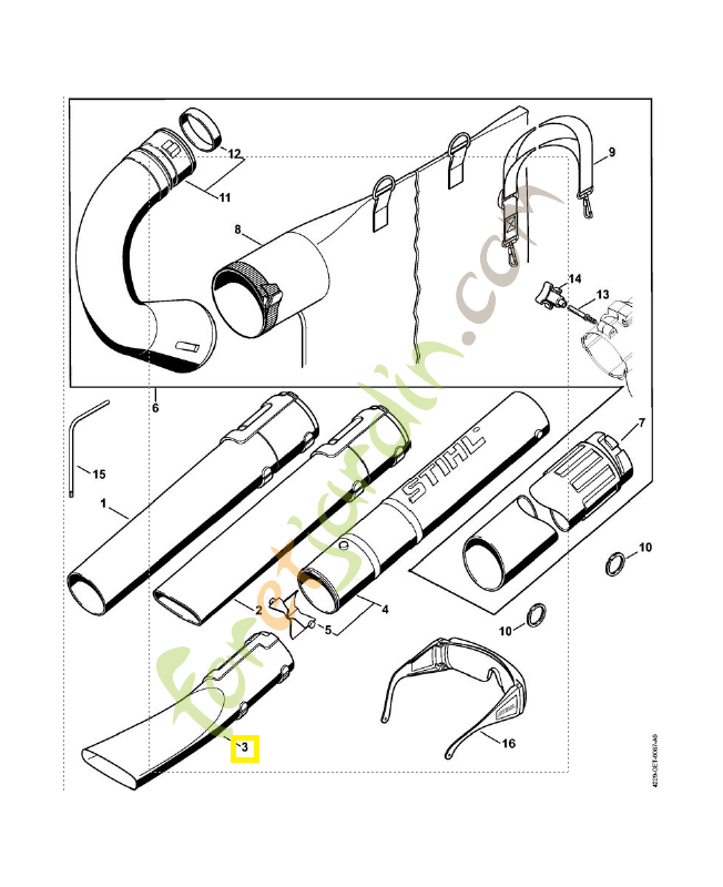 Buse plate coudée 4241-708-6302. Pièce de rechange Sithl / Vicking