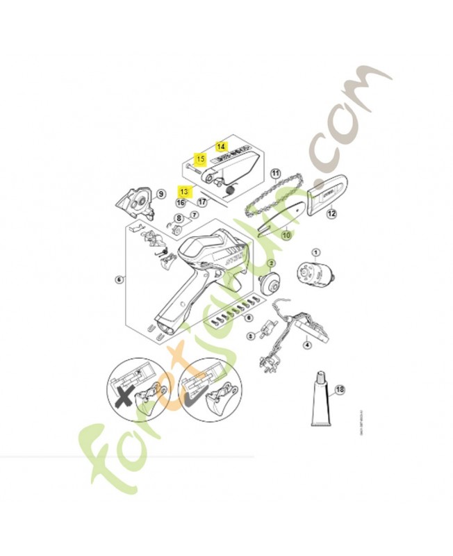 Capot protecteur eu GA01-710-7020. Pièce détachée Stihl / Vicking