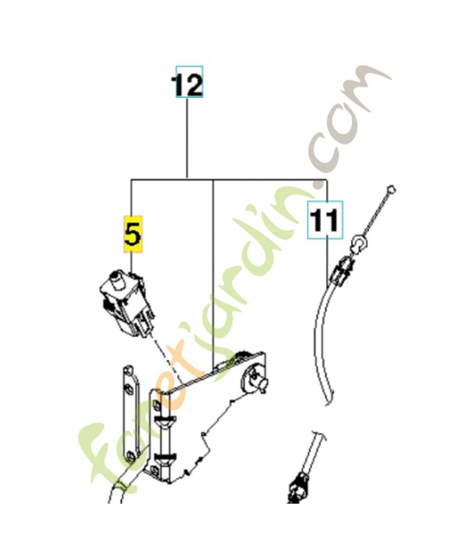 Commutateur d’arrêt 532176138. Pièce de rechange Husqvarna