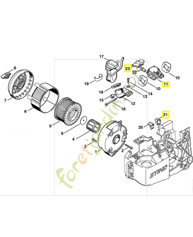 Carburateur  4221-120-0652. Pièce de rechange Sithl / Vicking