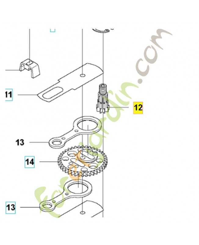 Arbre de roue dentée 525528901. Pièce de rechange Husqvarna