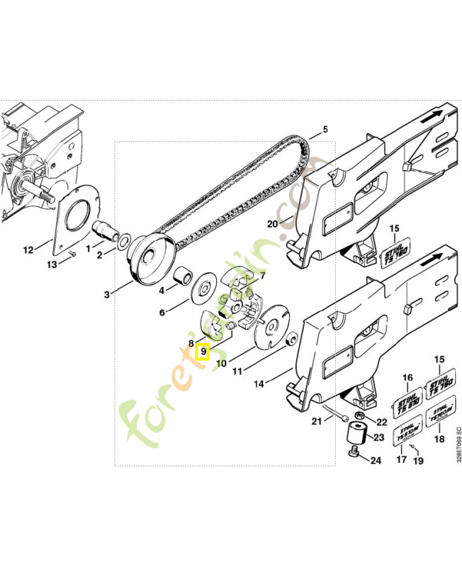 Ressort de tension 0000-997-6002. Pièce détachée Stihl / Vicking
