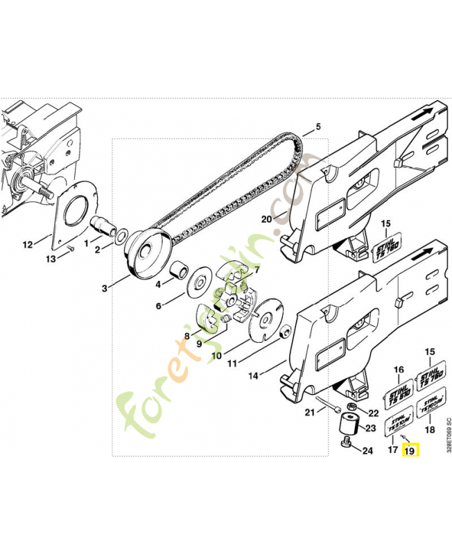 Rivet à tête ronde 3x6 0000-974-1000. Pièce de rechange Sithl / Vicking
