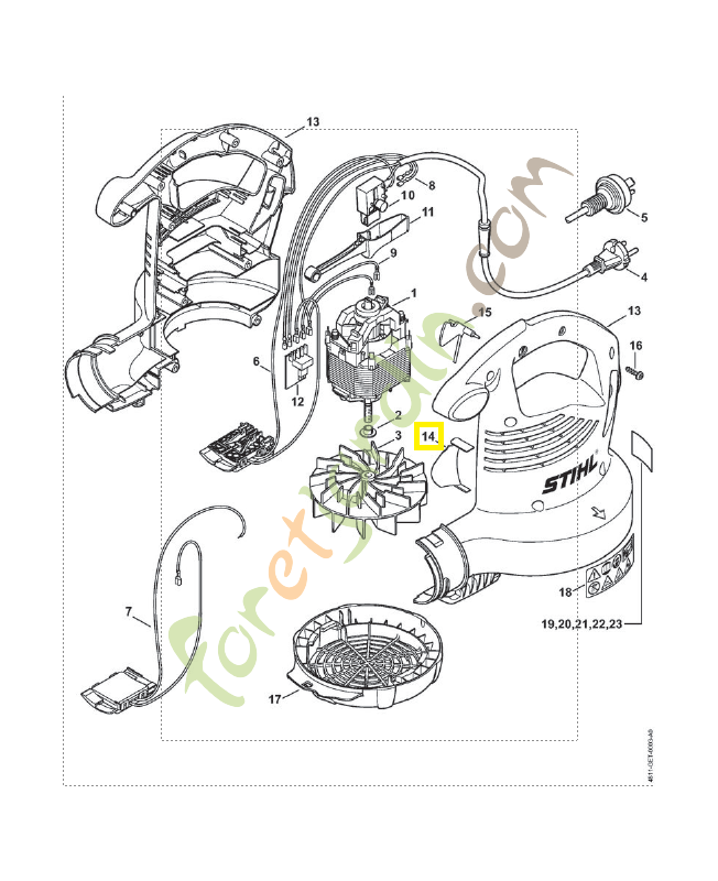 Deflecteur d'air 4811-761-0800. Pièce de rechange Sithl / Vicking