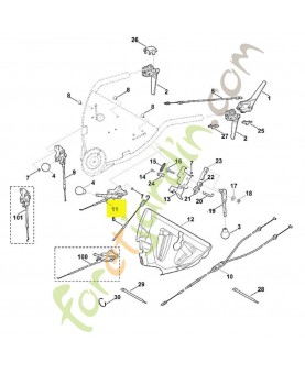 Cable commande de gaz référence 6375-180-1101