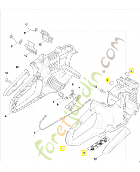 Carter de poignée droit 4864-790-1002. Pièce de rechange Sithl / Vicking