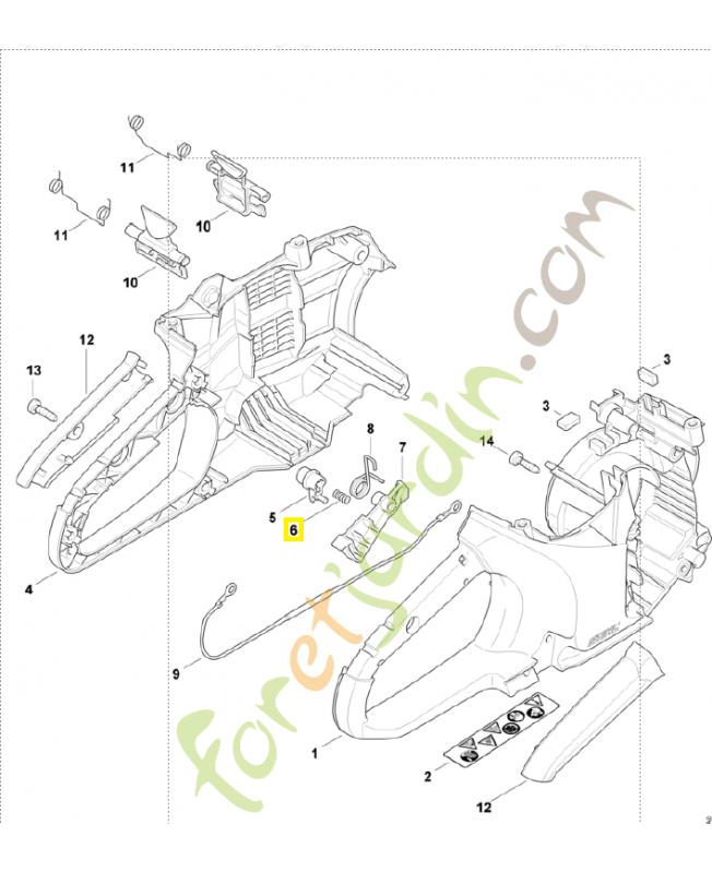 Ressort de pression 0000-997-0603. Pièce détachée Stihl