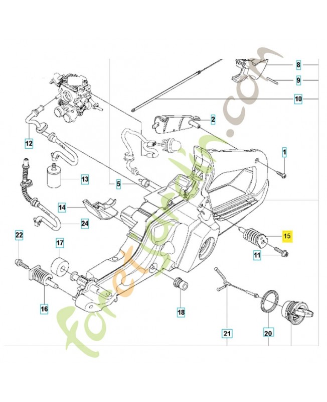 Anti vibration élément 586312103. Pièce détachée Husqvarna 