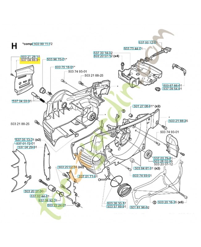 Plaque 537046601. Pièce de rechange Husqvarna 