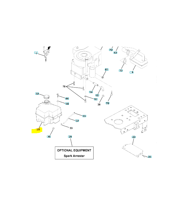 Reservoir husqvarna 581289901. Pièce de rechange Husqvarna