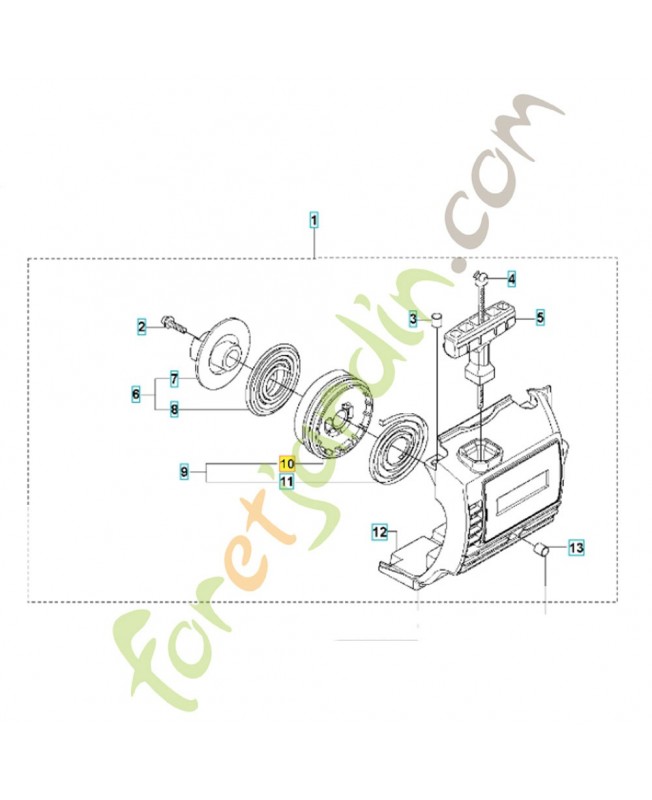 Poulie de démarreur 544038601. Pièce de rechange Husqvarna