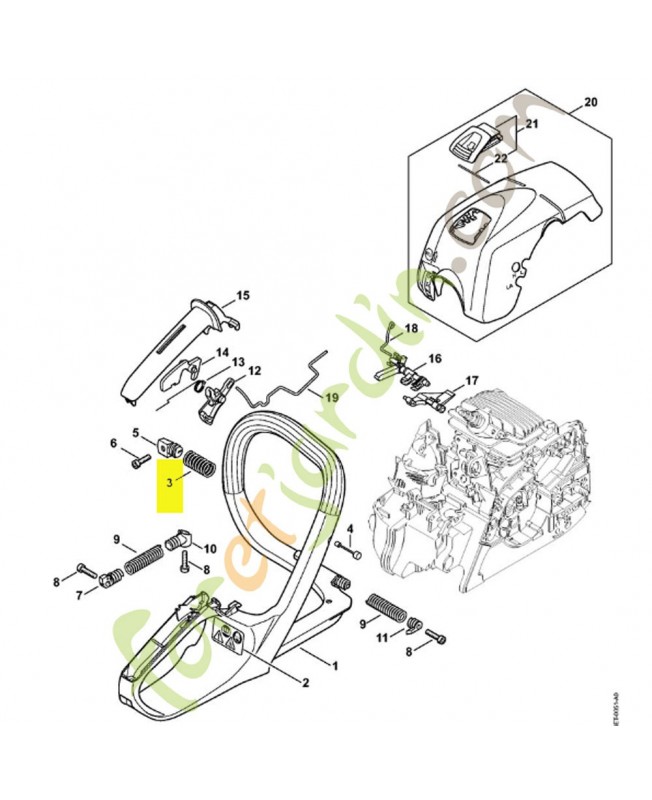 Ressort pour tronçonneuse stihl 0000-791-3104