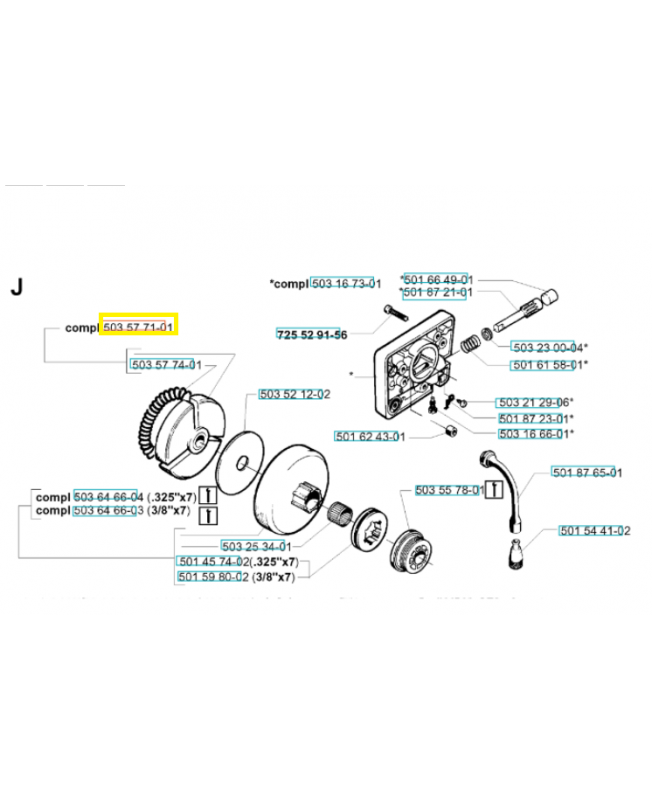 Embrayage 503577101. Pièce de rechange Husqvarna